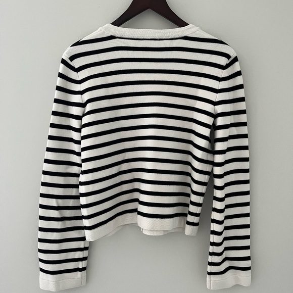 Dynamite Black & White Striped Cropped Cardigan - Picture 6 of 8